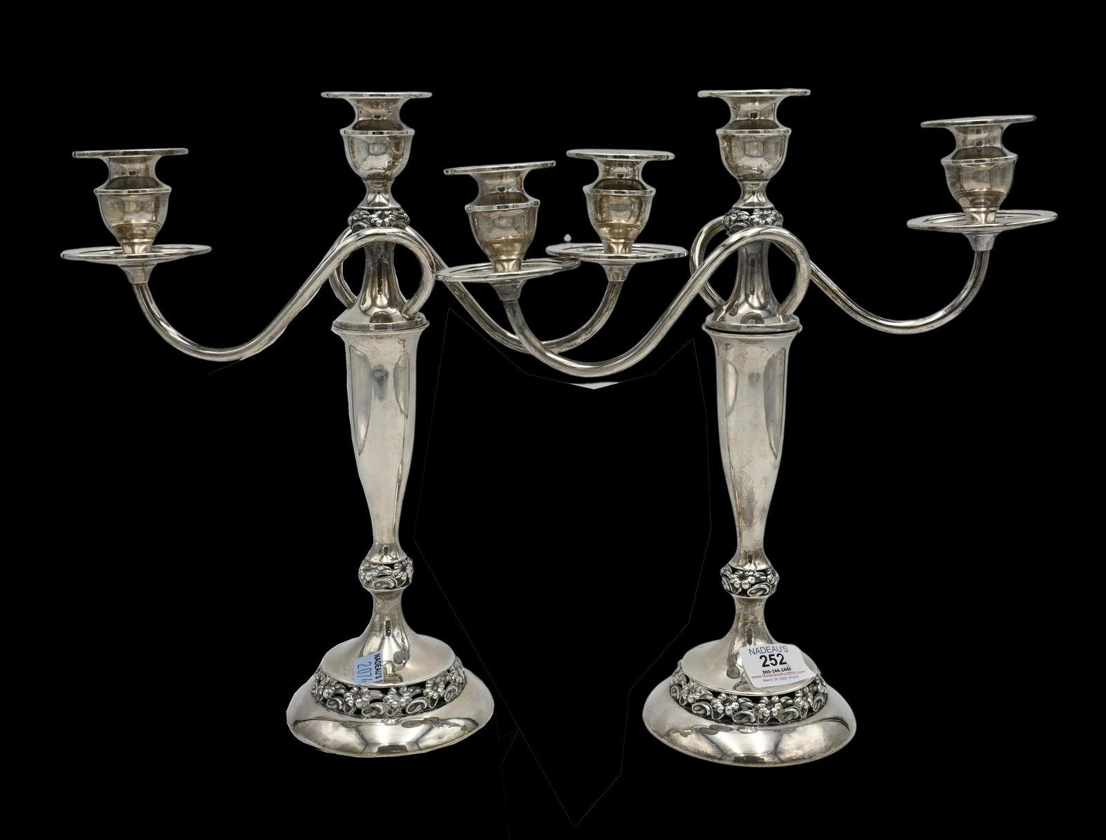A Pair of Sterling Silver Candelabras (1 of 6)