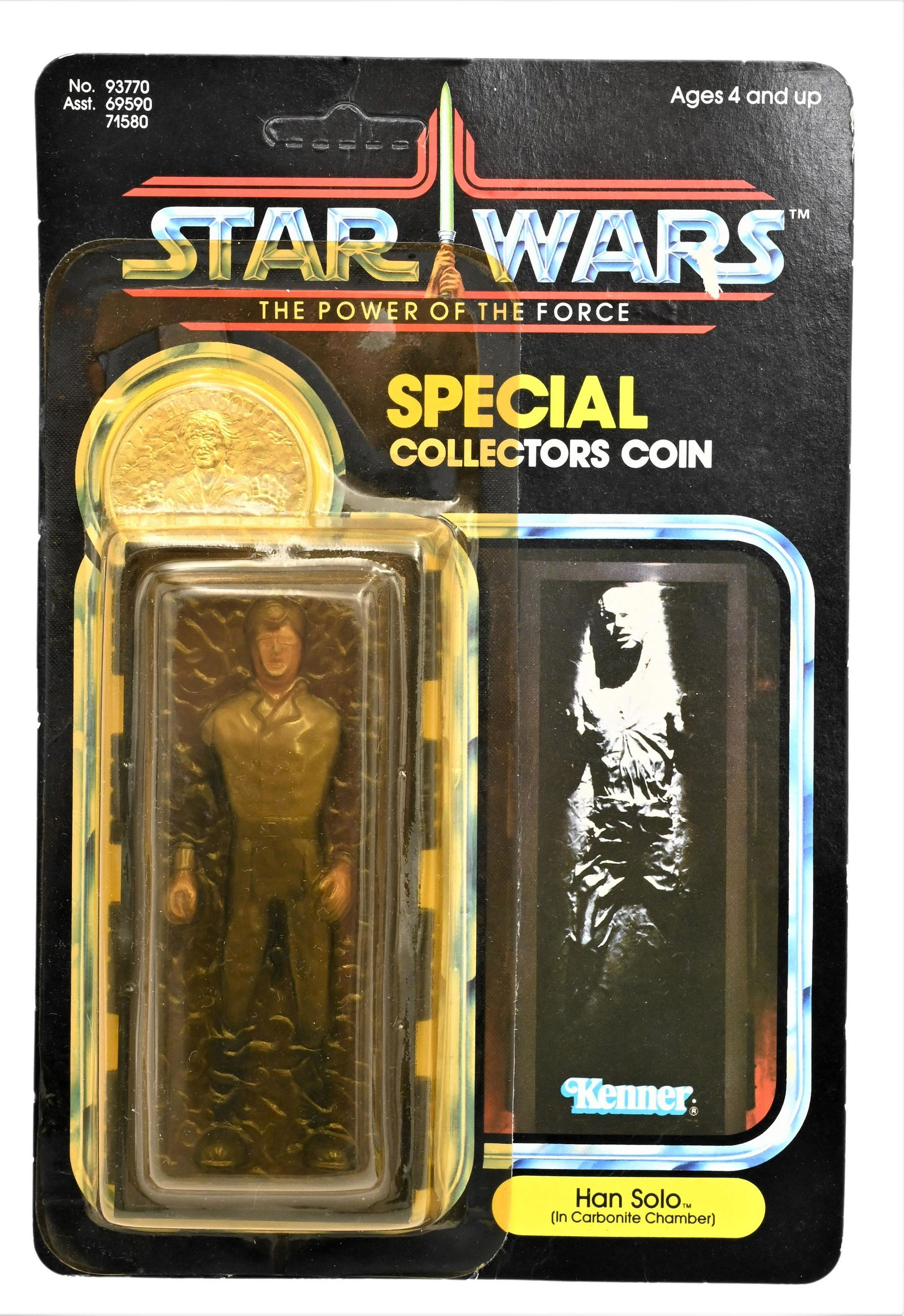 Kenner 1984 Star Wars The Power of the Force Han Solo (in Carbonite Chamber) Special Collectors Coin (1 of 2)