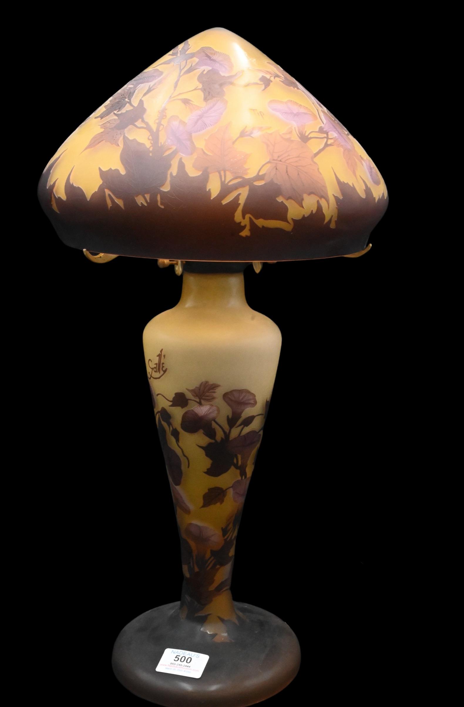 Galle Style Cameo Glass Table Lamp (1 of 5)