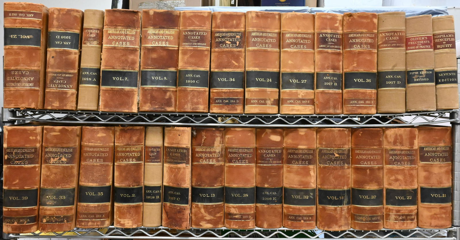 Approximately 50 Leatherbound "American and English Annotated Cases" Law Books (1 of 3)