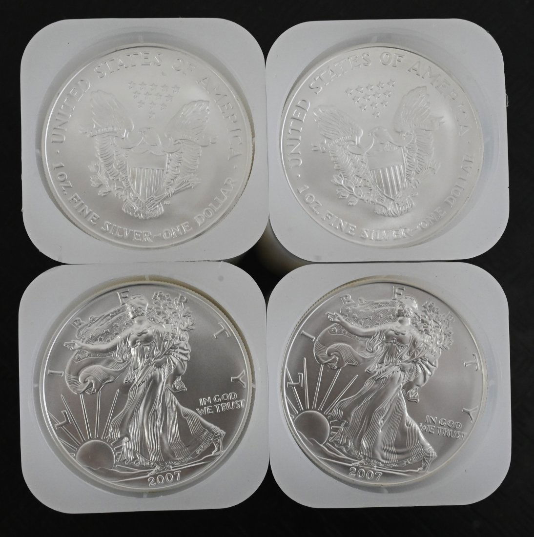 Four Rolls of 20-2007 1oz Silver American Eagle Dollar Coins BU (1 of 1)