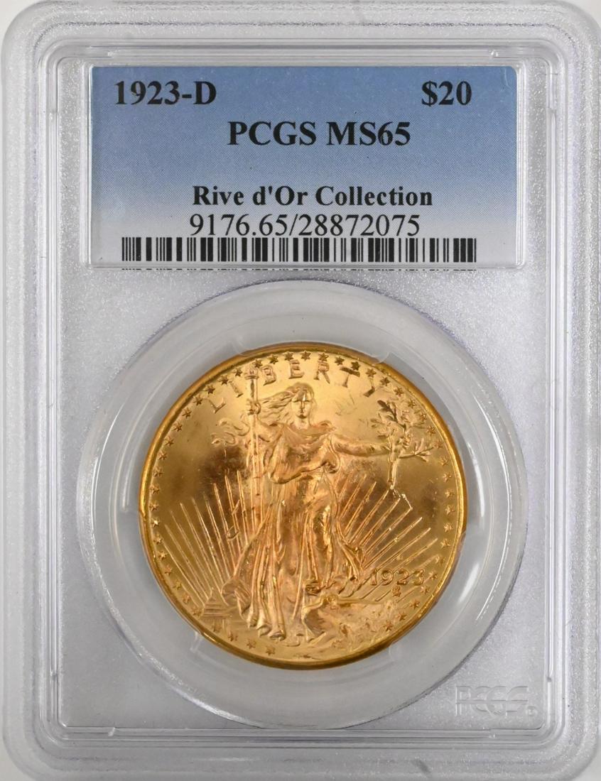 1923 D PCGS MS 65 Twenty Dollar Gold Saint Gaudens (1 of 2)