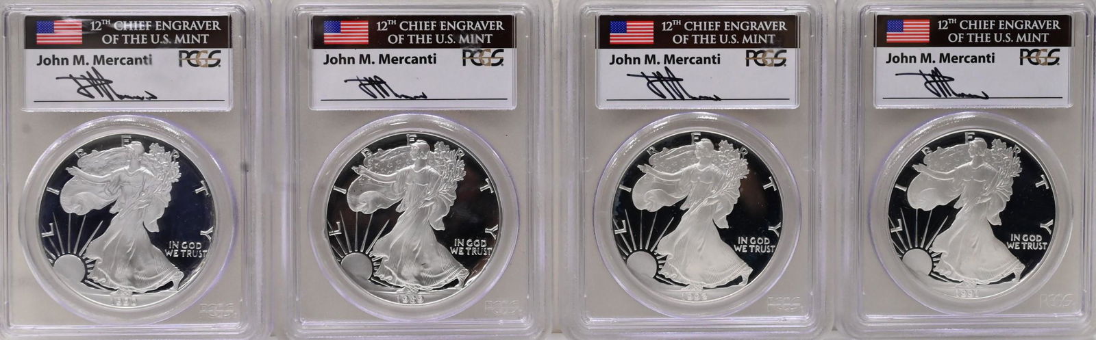 4 PCGS Deep Cameo MS 70 proof Silver Eagles (1 of 2)