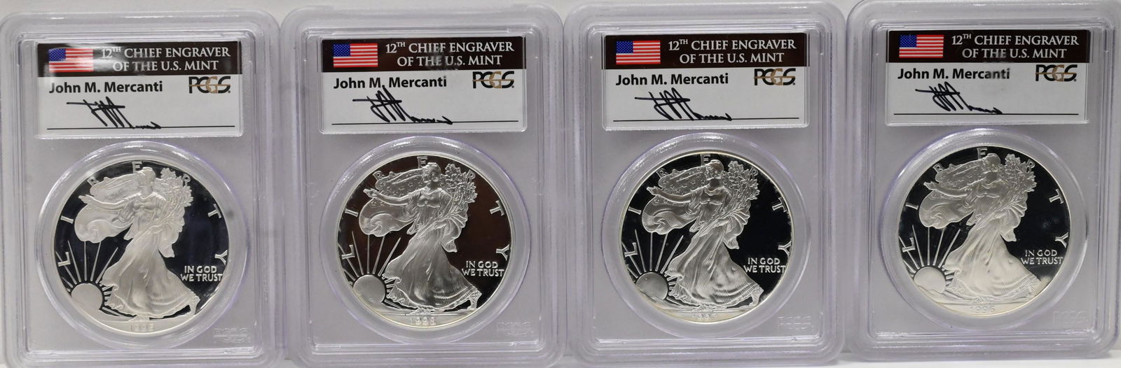 4 PCGS MS 70 Deep Cameo proof Silver Eagles (1 of 2)