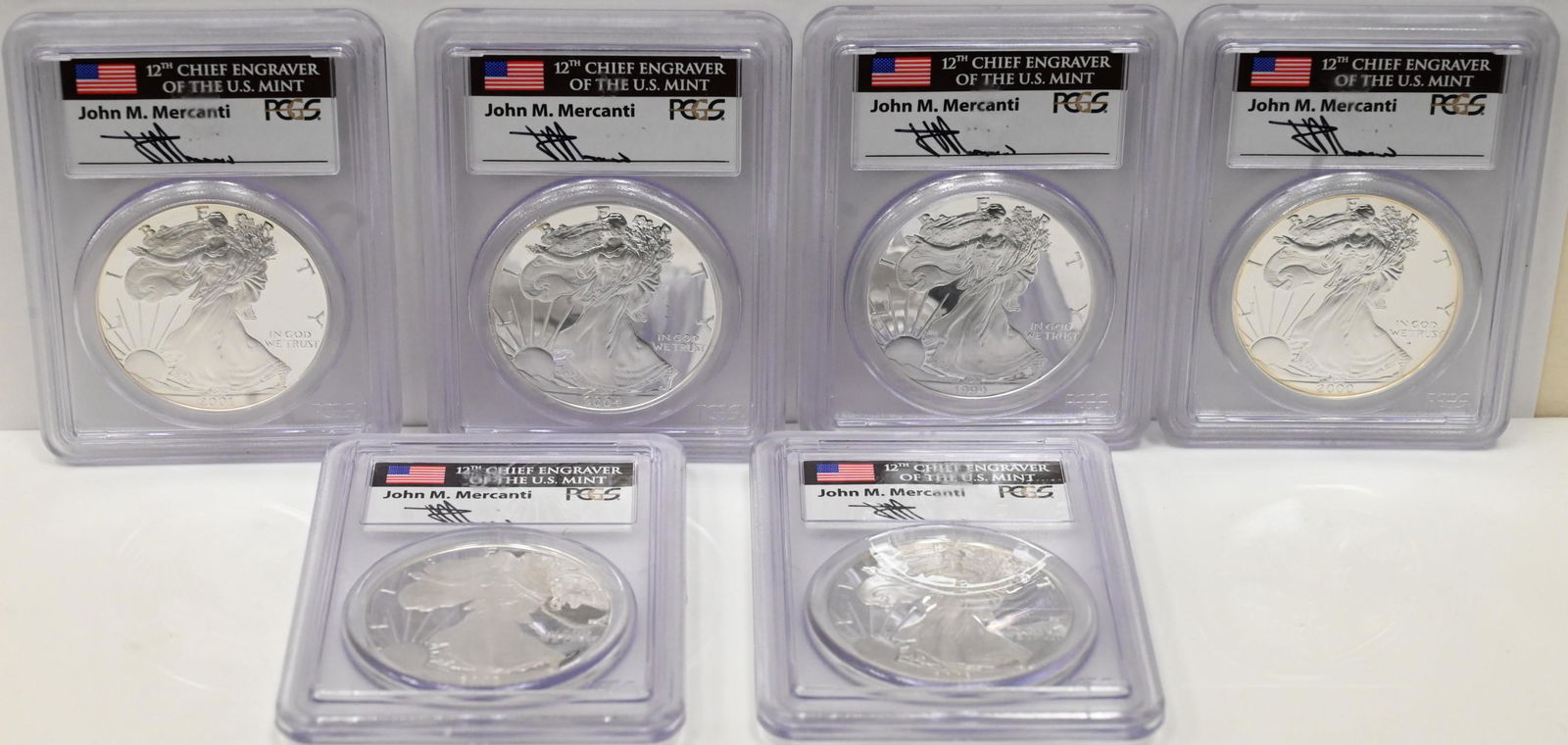 6 PCGS Proof 70 Deep Cameo proof Silver Eagles (1 of 4)