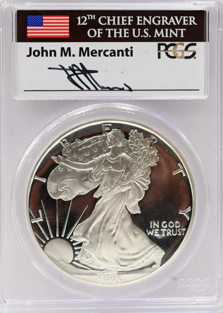 1993 PCGS MS70 Deep Cameo Proof Silver Eagle (1 of 2)