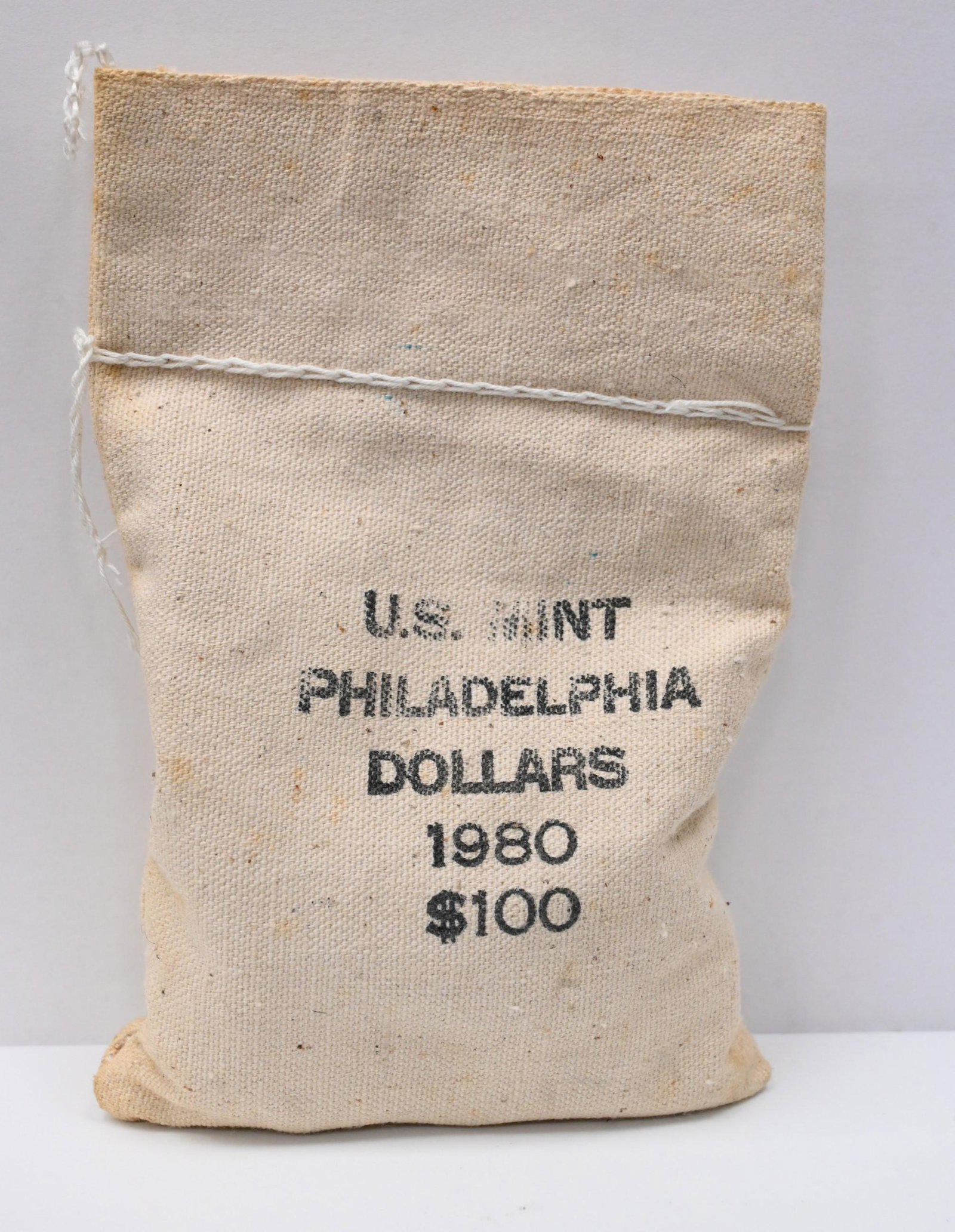 One 1979 and One 1980 U.S. Mint Sewn Bags of $100 Susan B. Anthony's Each.: One 1979 and One 1980 U.S. Mint Sewn Bags of $100 Susan B. Anthony's Each.