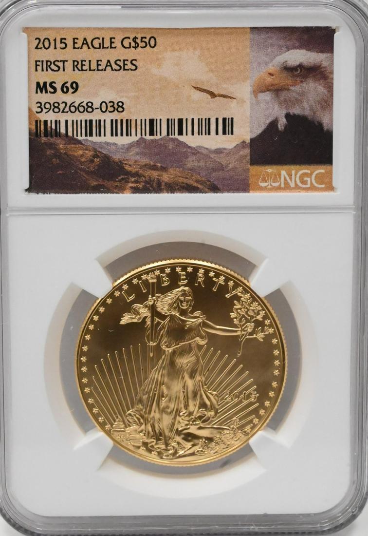 One 2015 NGC MS 69 First Release $50 Gold One Ounce Eagle (1 of 2)
