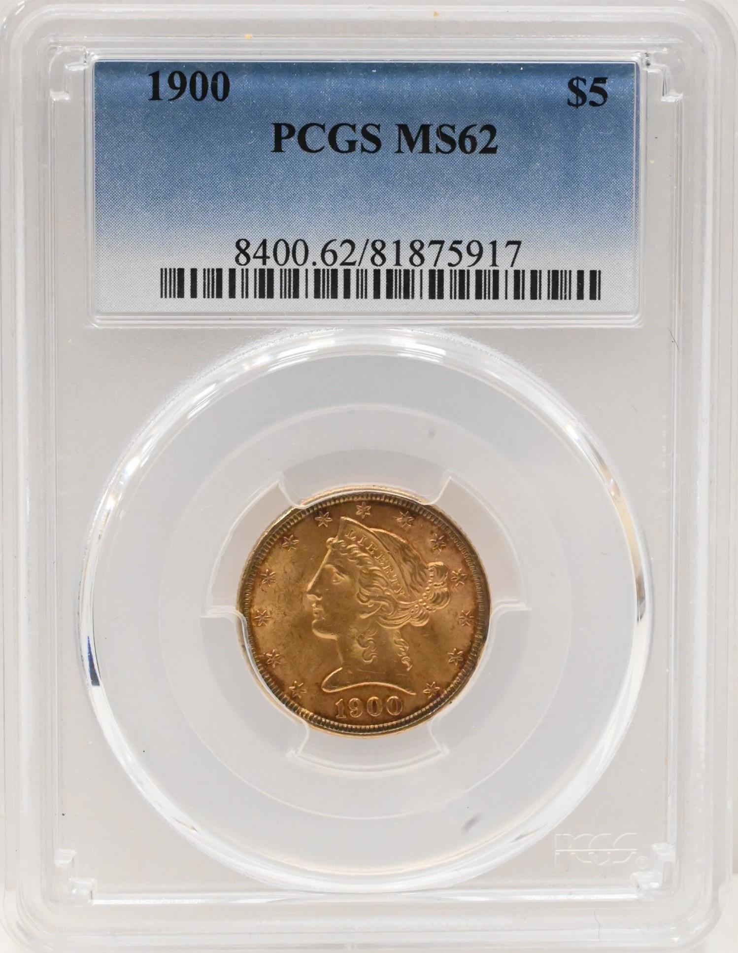 1900 PCGS MS 62 Five Dollar Gold Liberty (1 of 2)