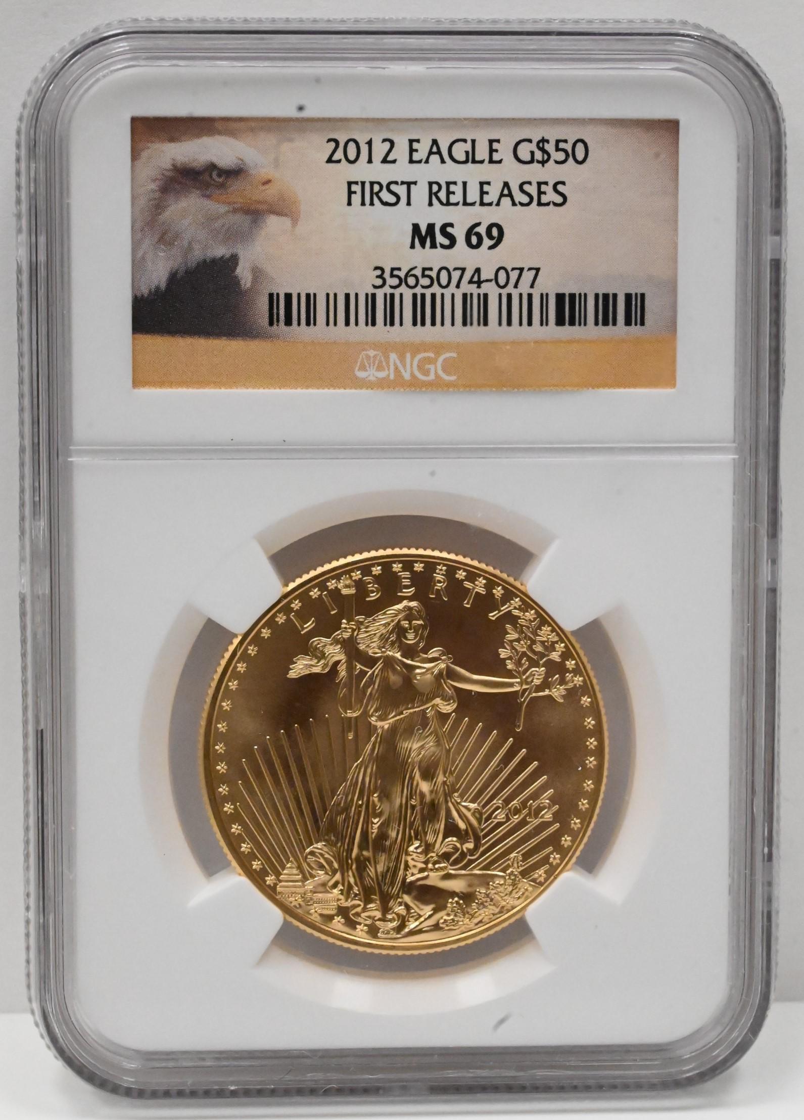 2012 NGC MS 69 First Strike Gold One Ounce American Eagle (1 of 2)