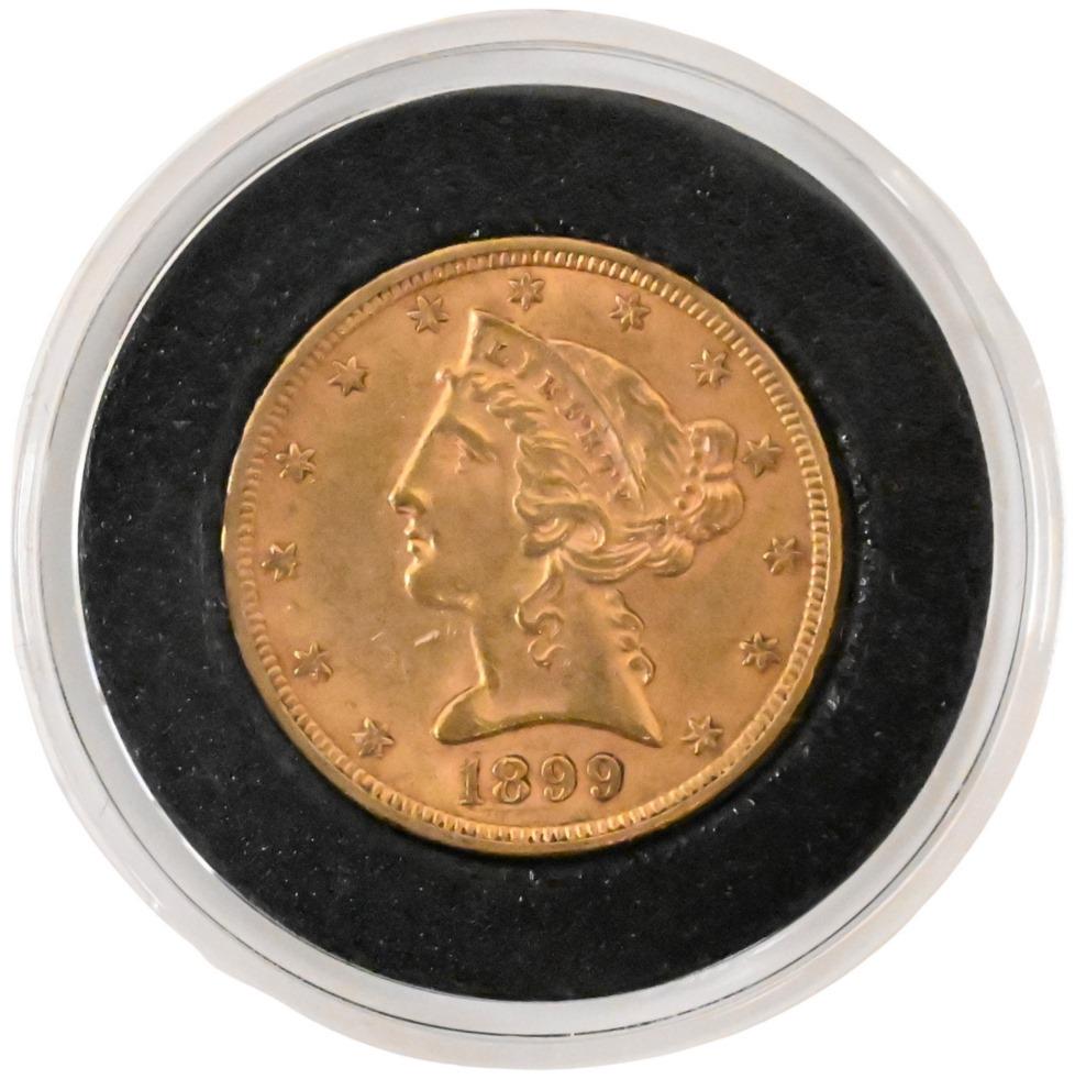 1899 Five Dollar Gold Liberty UNC: 1899 Five Dollar Gold Liberty UNC