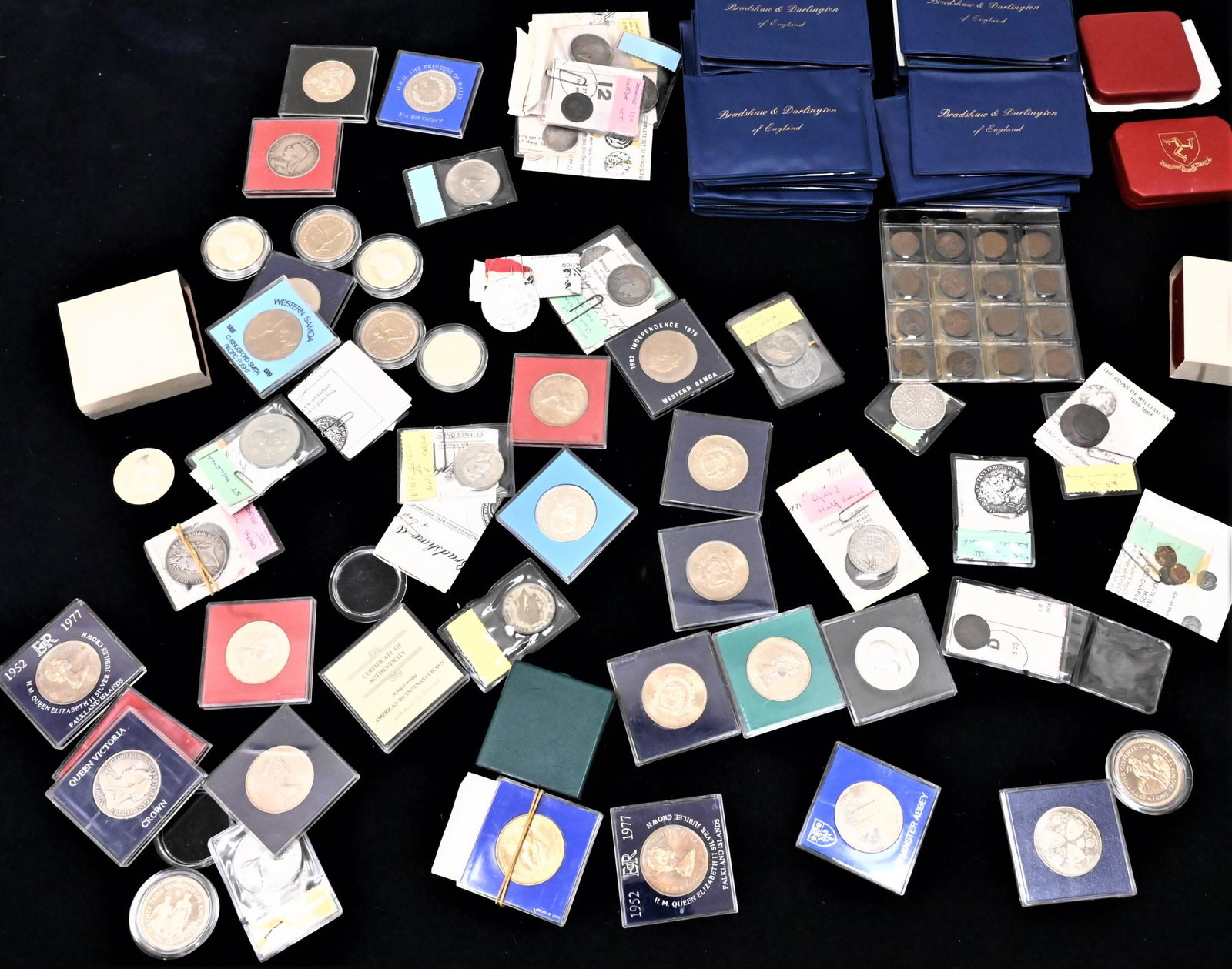 Large Lot of Coins: Large Lot of Coins, to include a group of early English silver and copper, to include Edwardian period, Victorian period, William III, William and Mary, Charles I , Queen Anne, along with approximatel