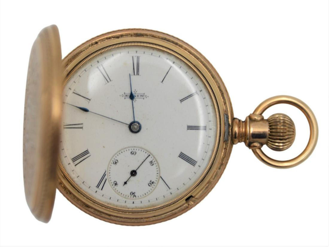 14 Karat Yellow Gold Closed Face Pocket Watch by Elgin: 14 Karat Yellow Gold Closed Face Pocket Watch by Elgin, 32 millimeters, 56.5 grams total weight.