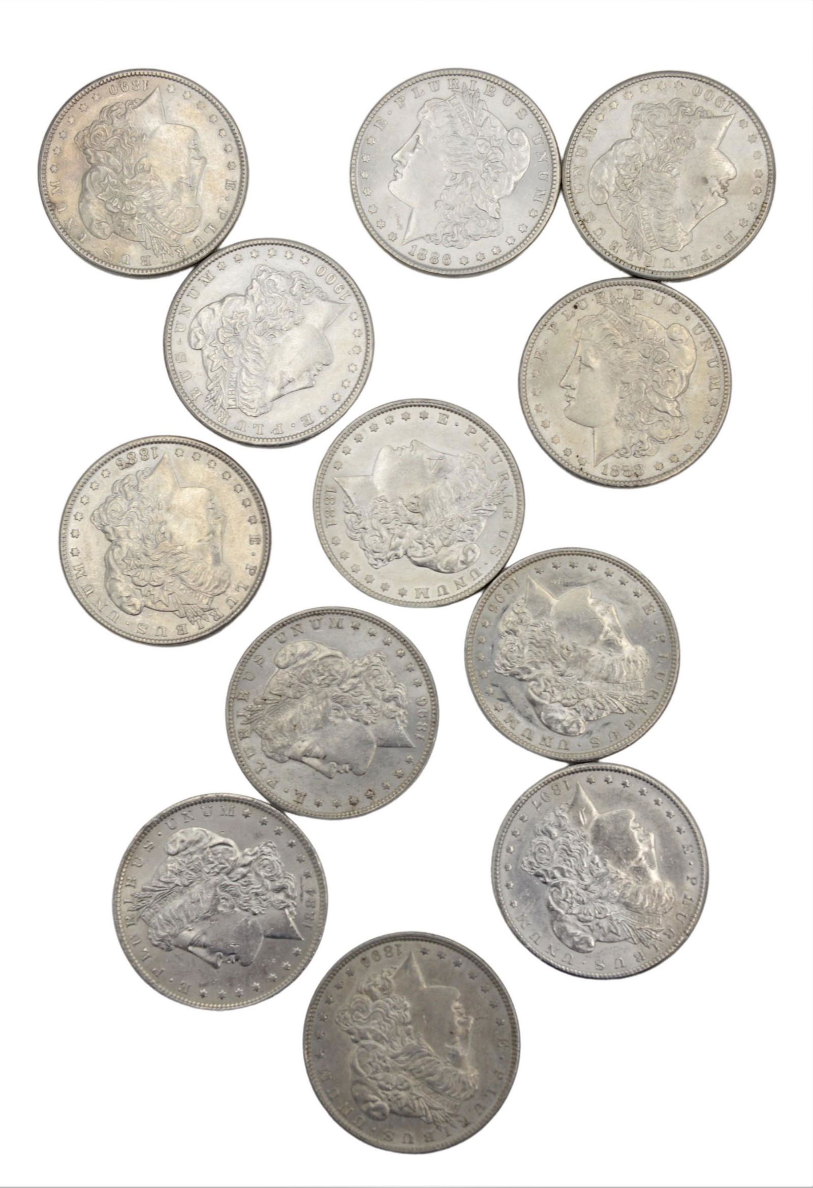 12 Uncirculated Morgan Silver Dollars (1 of 5)