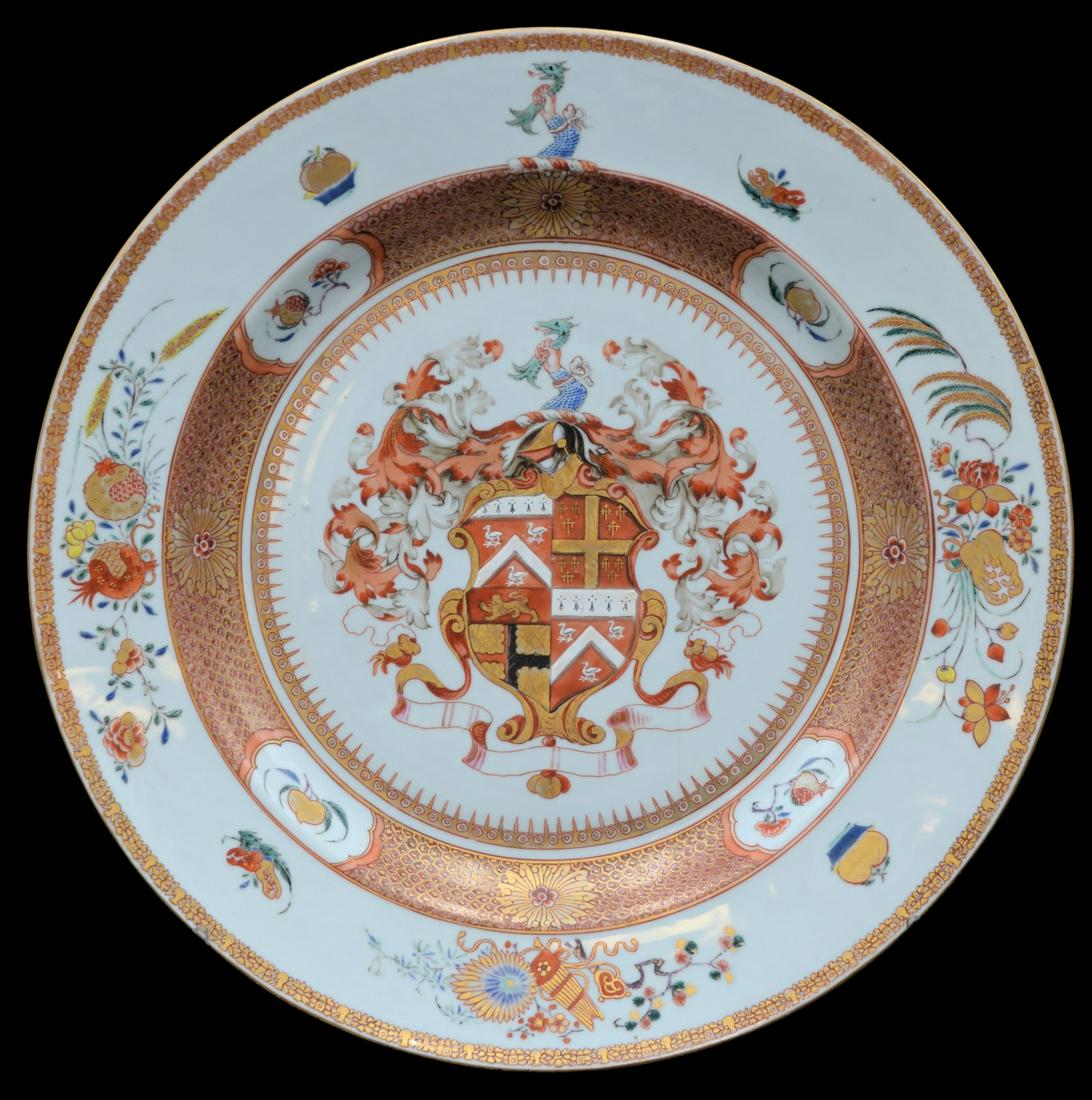 Large Leonora Chinese Export Porcelain Armorial Charger (1 of 11)