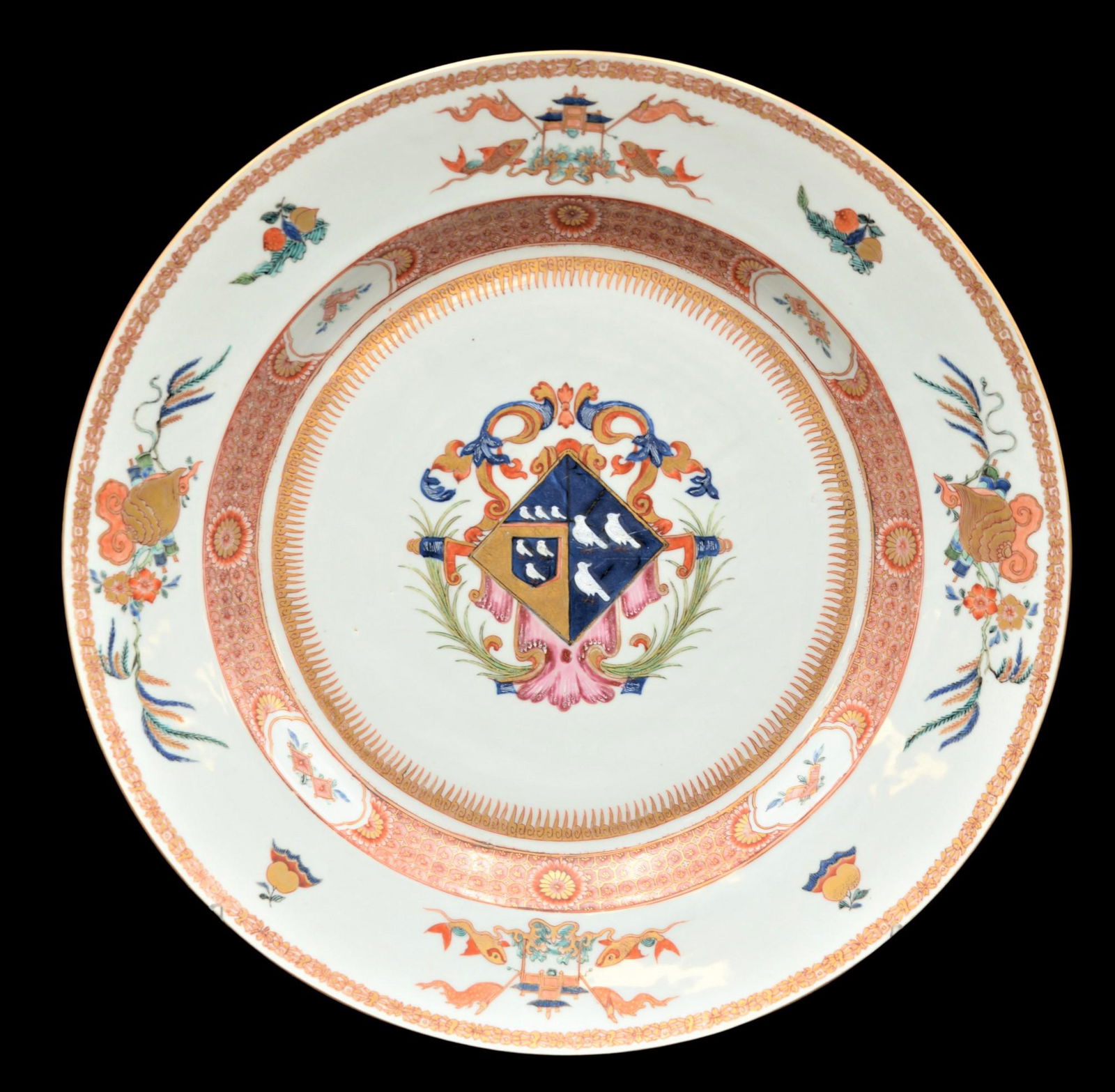 Large Chinese Export Porcelain Armorial Charger (1 of 9)