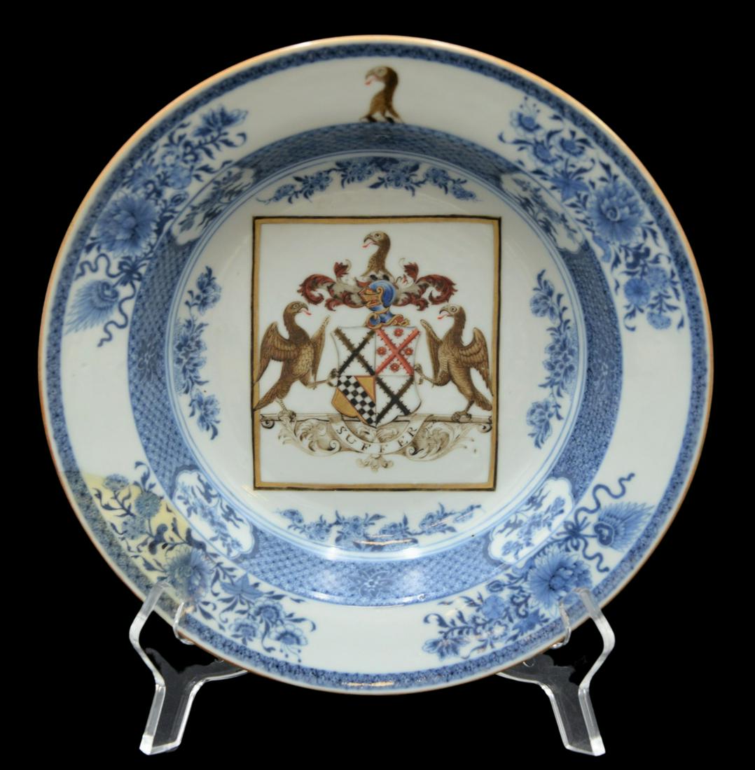 Haldane Chinese Export Armorial Porcelain Shallow Bowl (1 of 9)