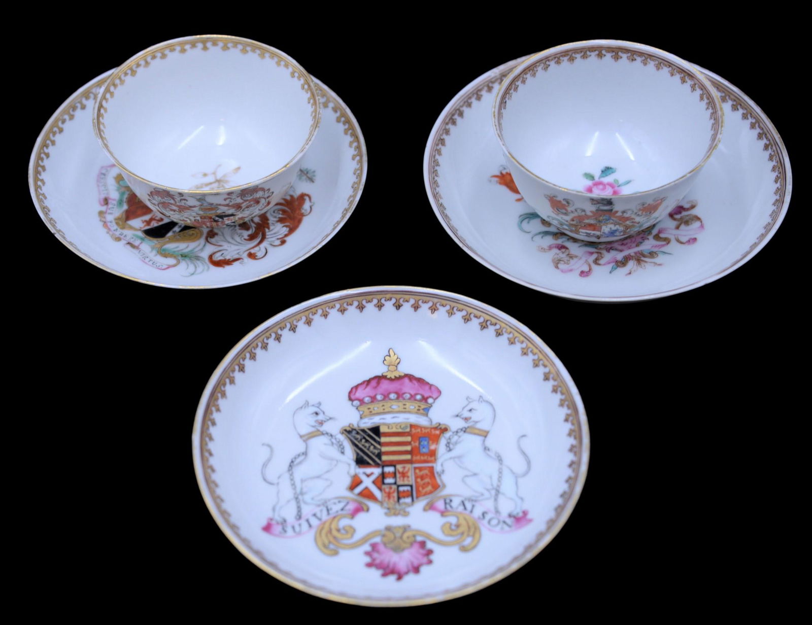 Five Chinese Export Porcelain Armorial Pieces (1 of 11)