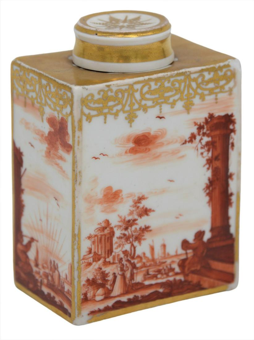 Meissen Rectangular Porcelain Tea Canister with Cover (1 of 6)