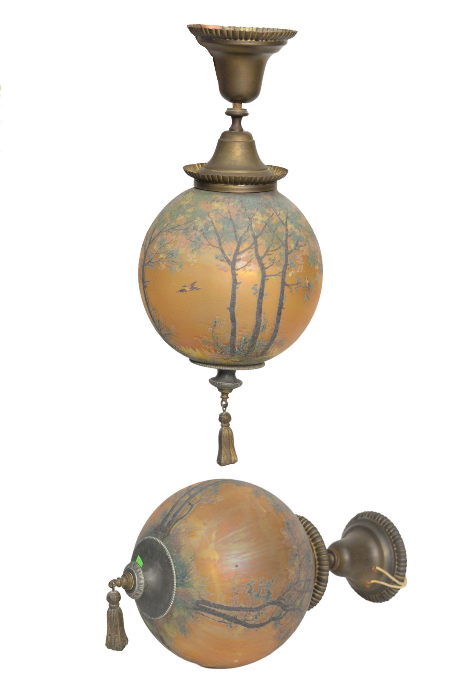 A Pair of Handel Globe Shade Hanging Lamps (1 of 6)