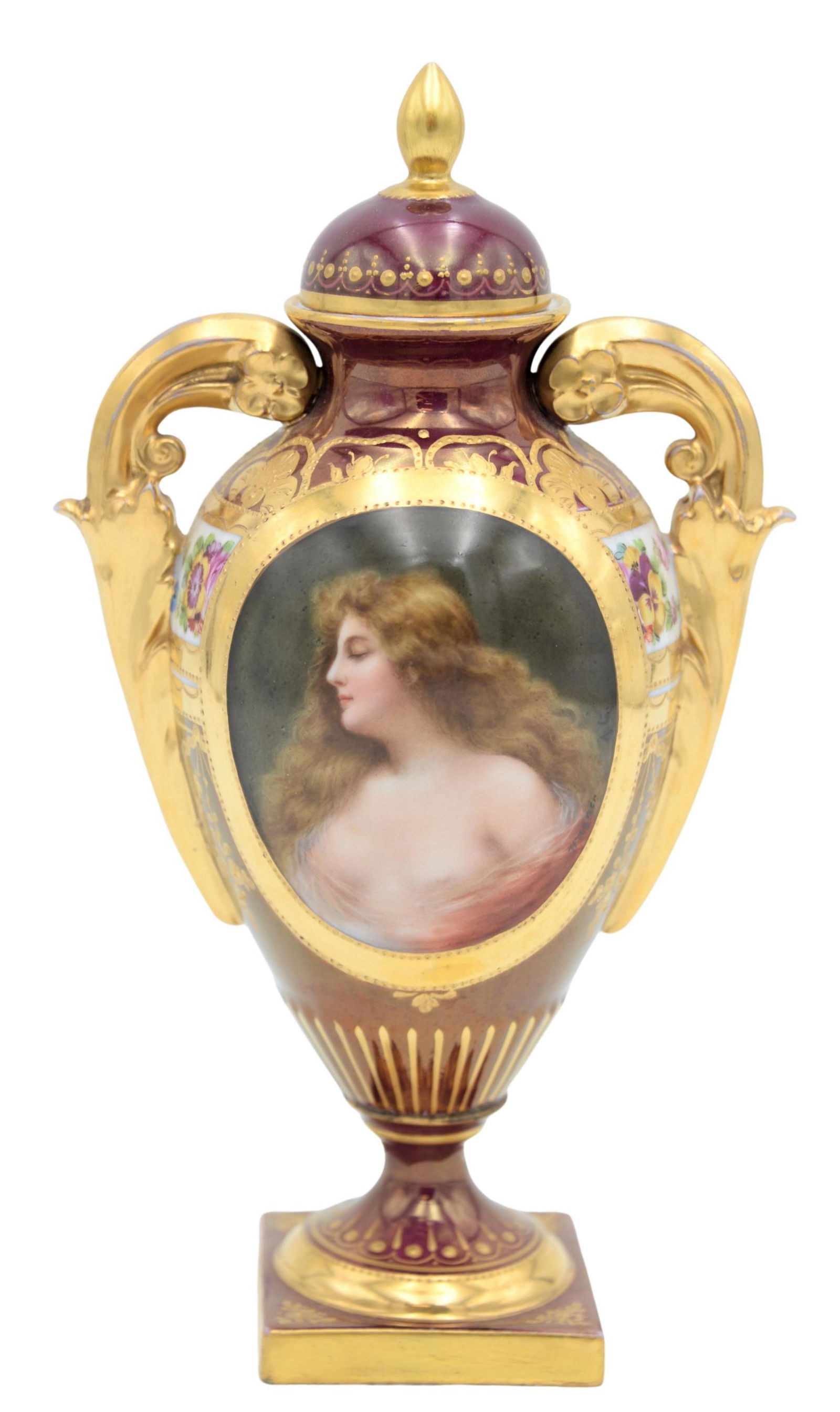Royal Vienna Hand Painted Covered Urn (1 of 5)