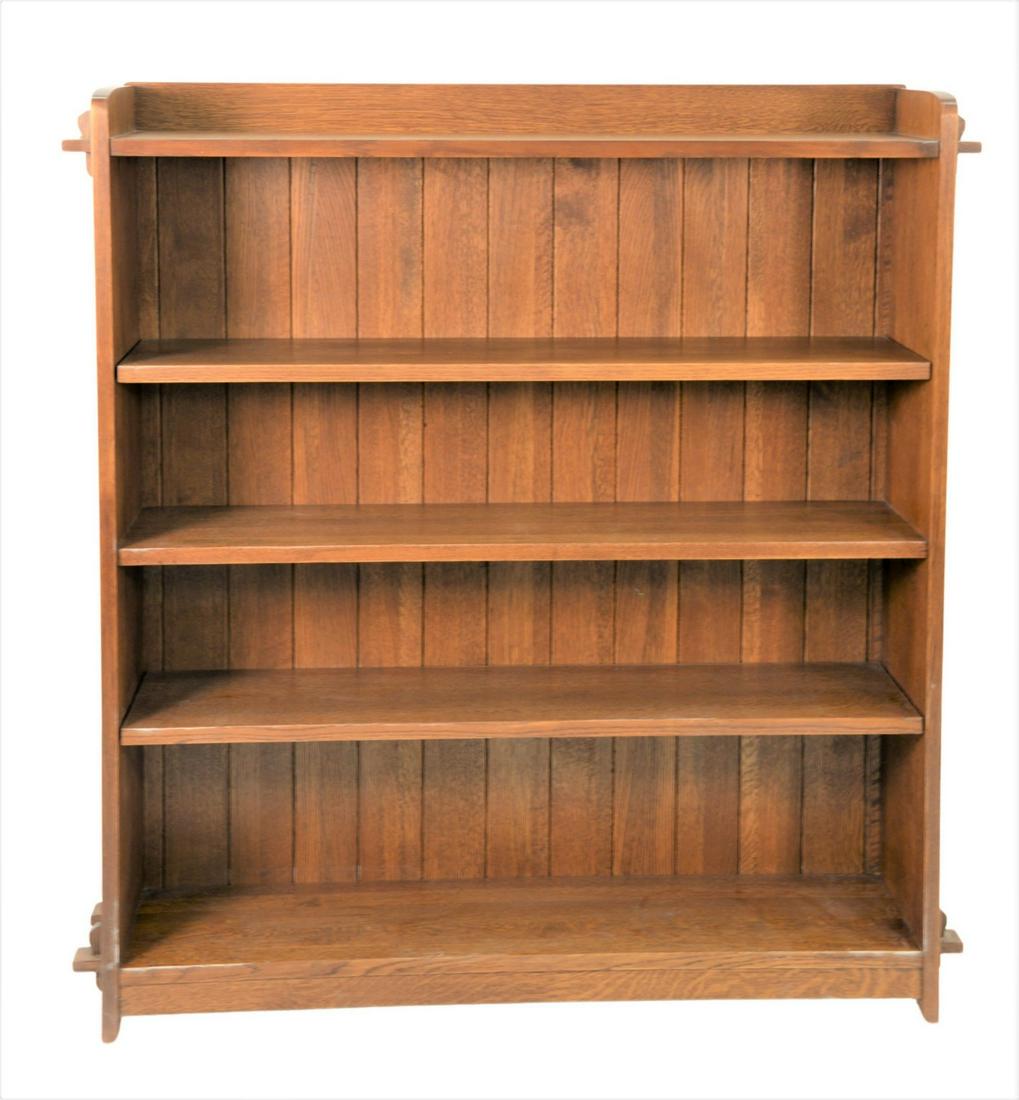 Stickley Oak Open Double Bookcase (1 of 5)