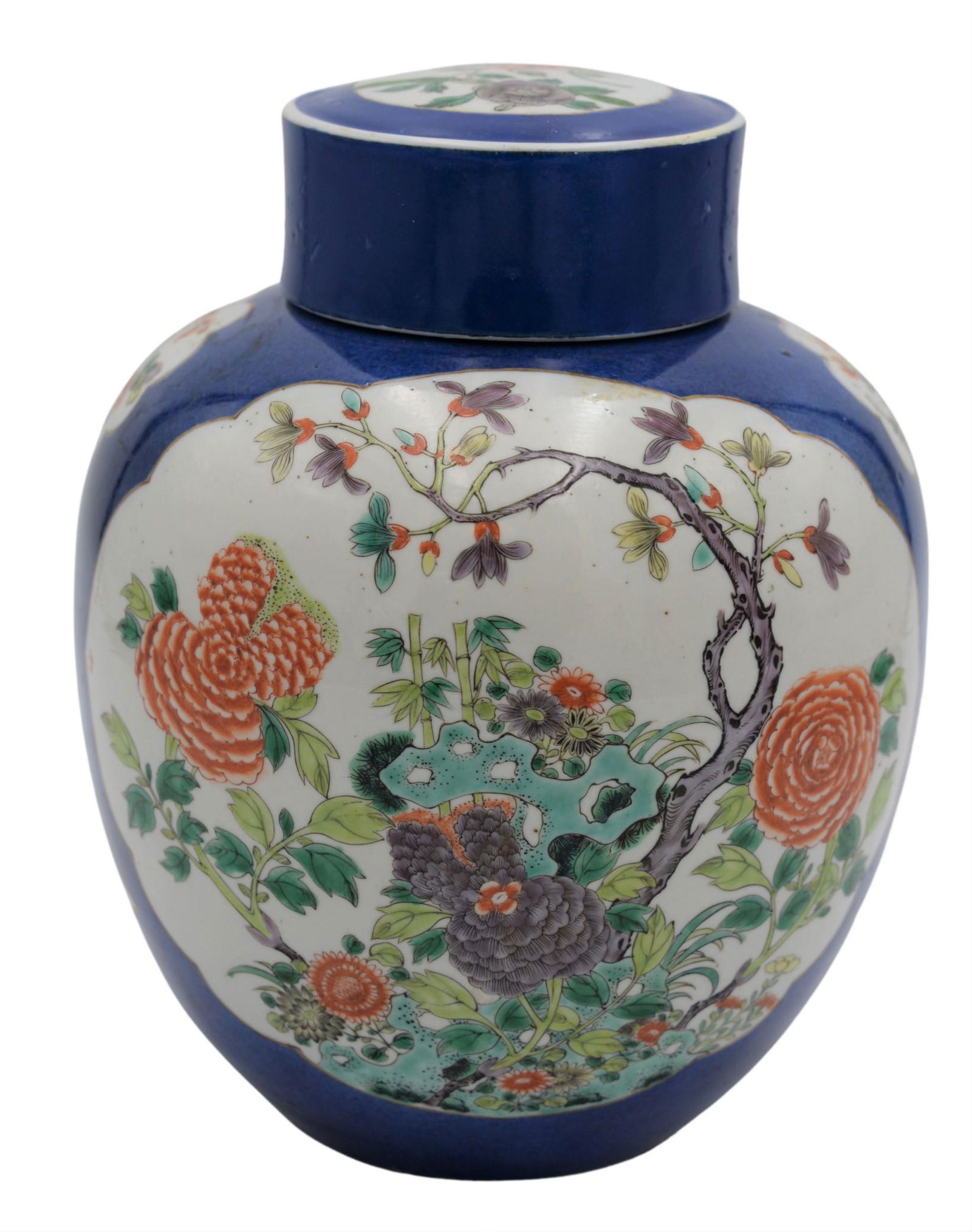 Chinese Powder Blue and Famille Verte Covered Jar (1 of 8)