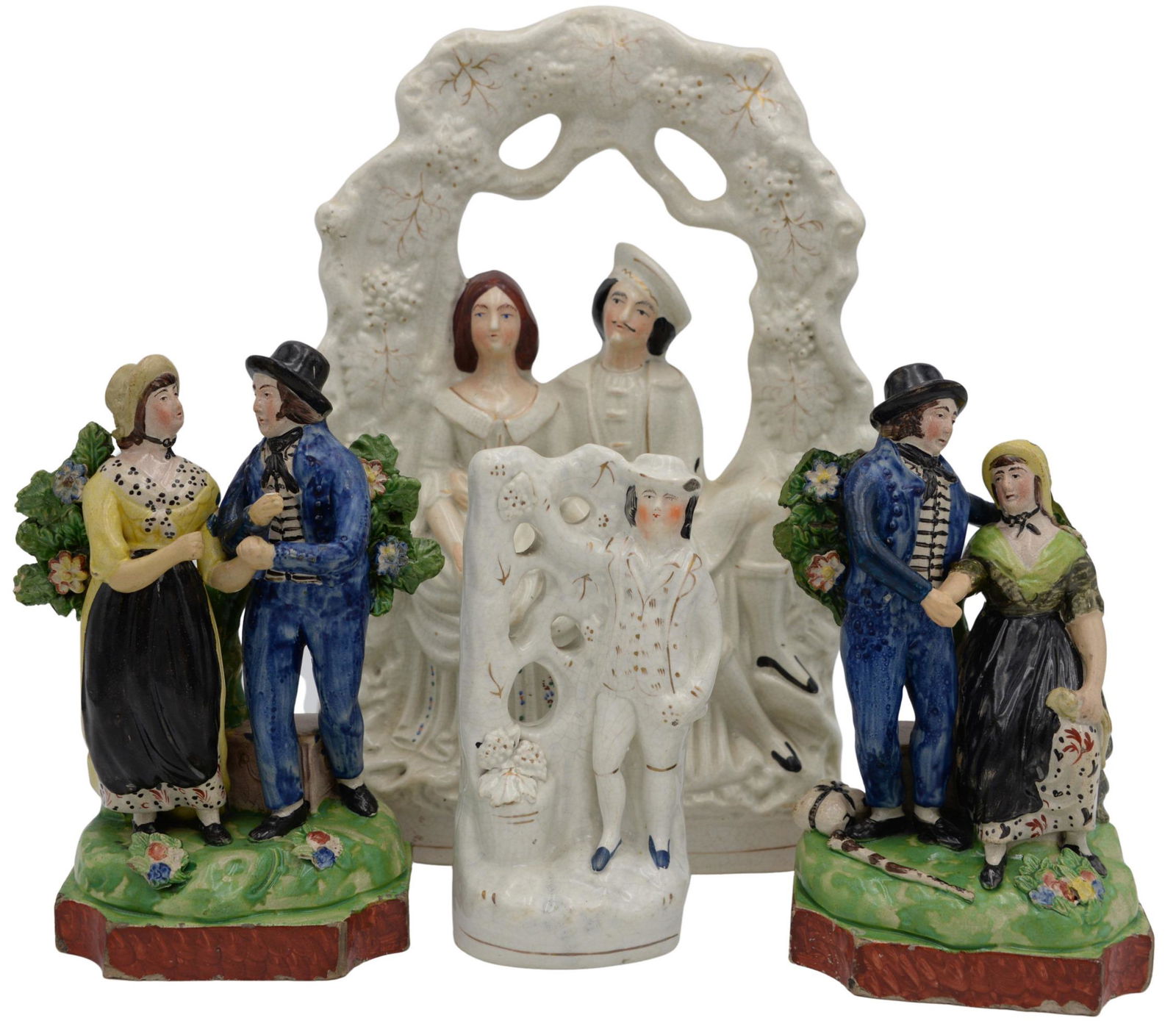 Four Piece Grouping of English Staffordshire Figurines (1 of 8)