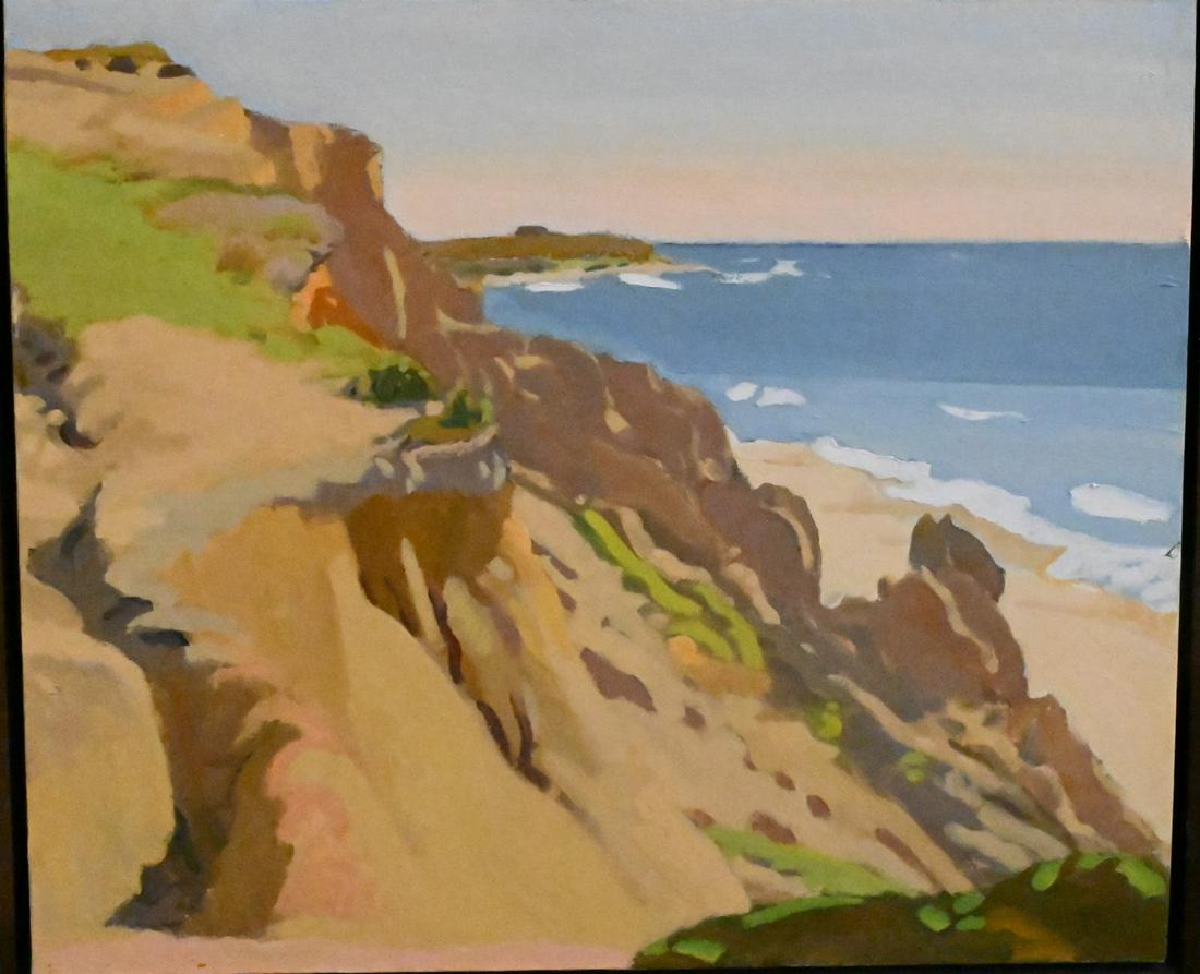 Casimir Rutkowski (American 20th century): Casimir Rutkowski (American 20th century) "Morning Montauk Bluffs" 1998 oil on linen signed lower right "C. Rutkowski "22"x26"