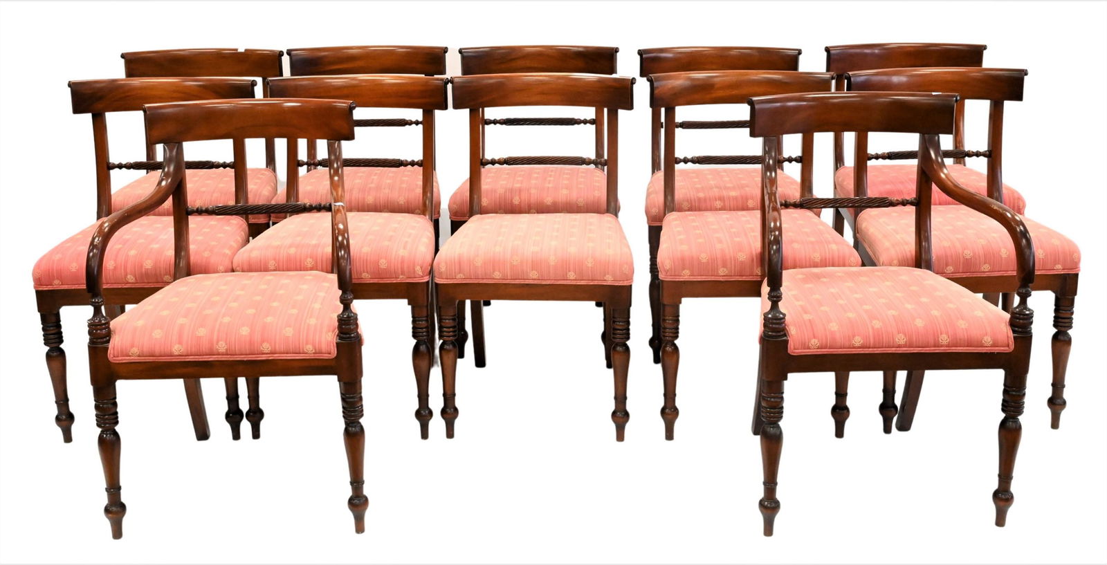 Set of 12 Sheraton Style Mahogany Chairs (1 of 4)