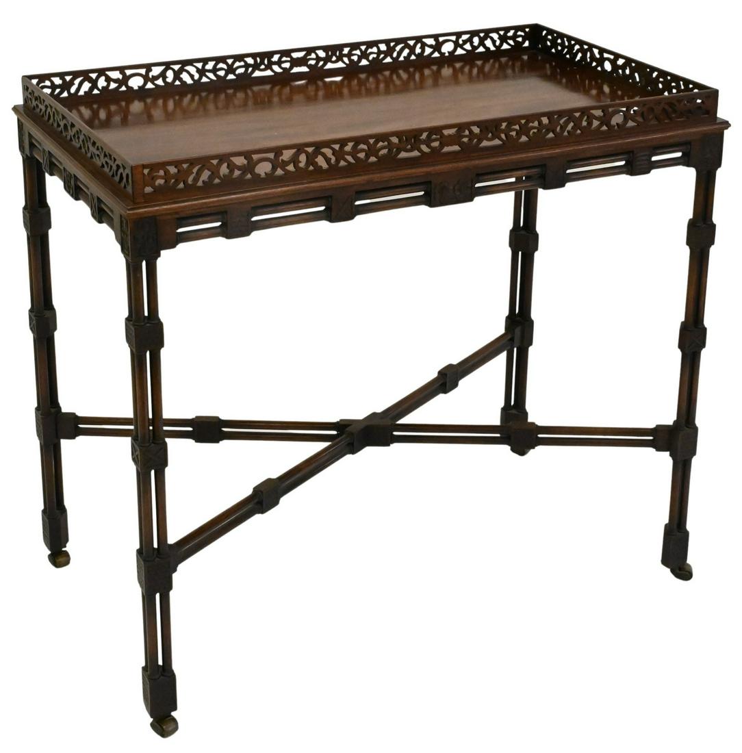 Chinese Chippendale Style Mahogany Carved Center Table (1 of 5)