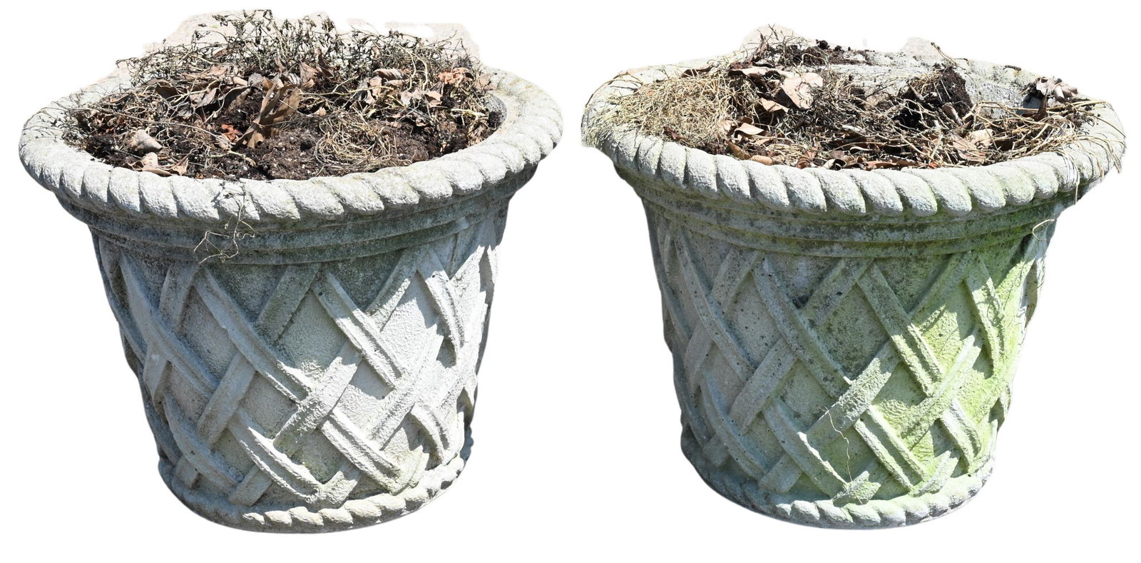Pair of Outdoor Cement Urns/Planters (1 of 4)