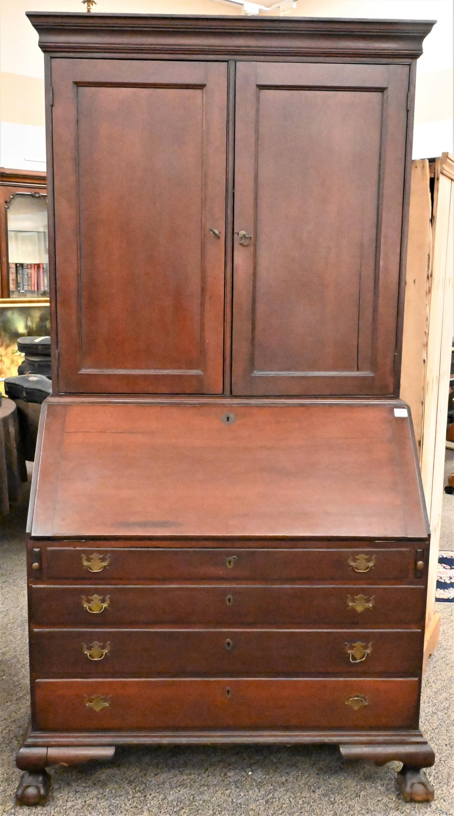Chippendale Cherry Secretary Desk (1 of 7)