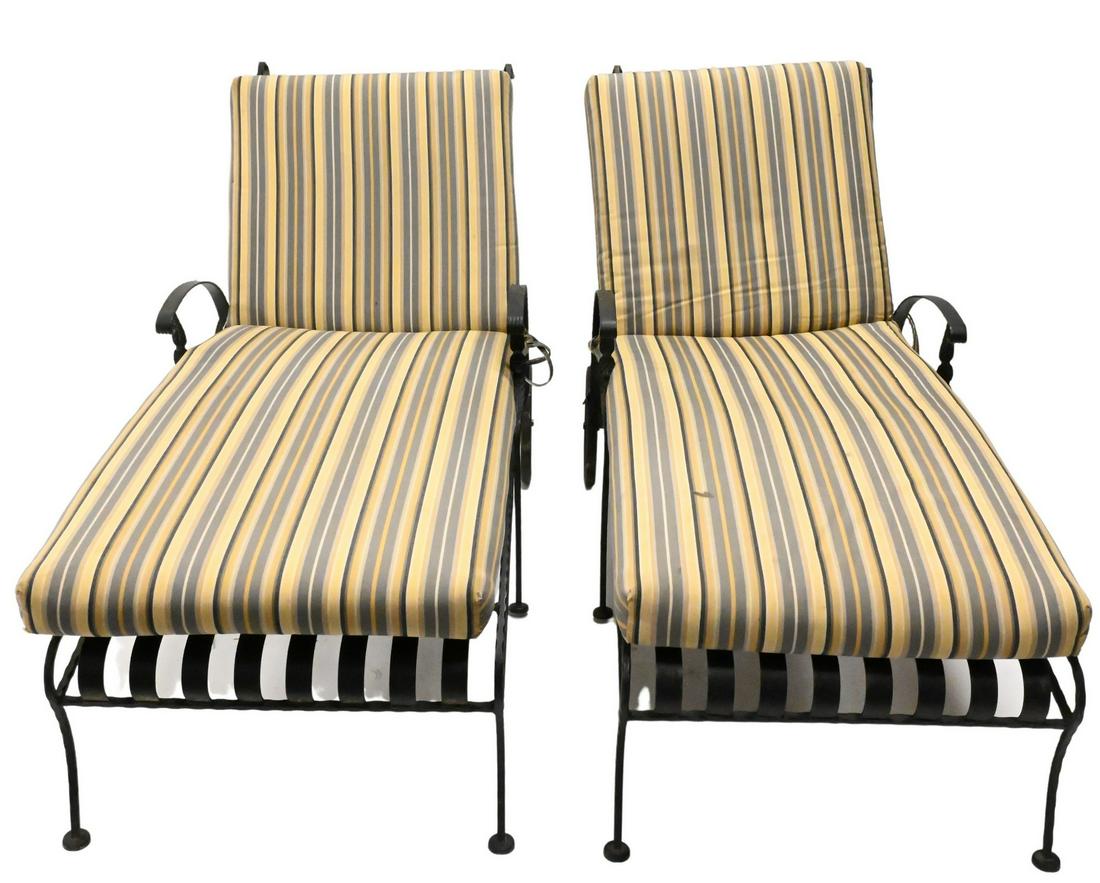Two Heavy Wrought Iron Outdoor Chaise Lounges (1 of 5)