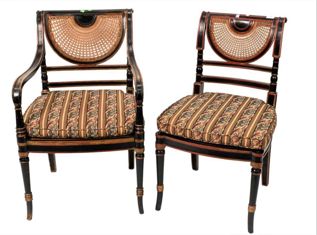 Pair Of Regency Style Painted Chairs (1 of 6)