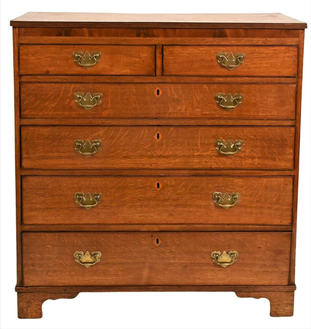 George III Oak Chest of Drawers (1 of 4)