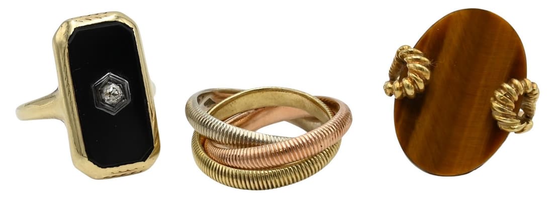 Group of Three 14 Karat Yellow Gold Rings (1 of 5)