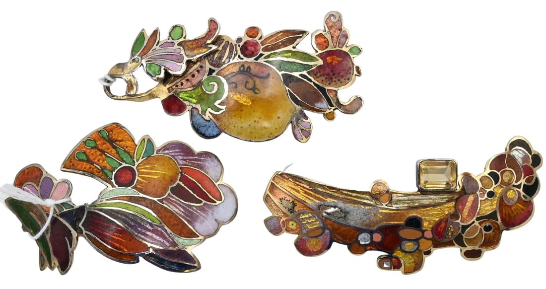 Three W. Belizario Enamel Pins/Pendants (1 of 7)