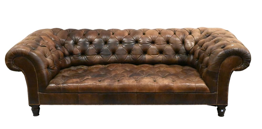 George Smith Leather Upholstered Chesterfield Sofa (1 of 7)