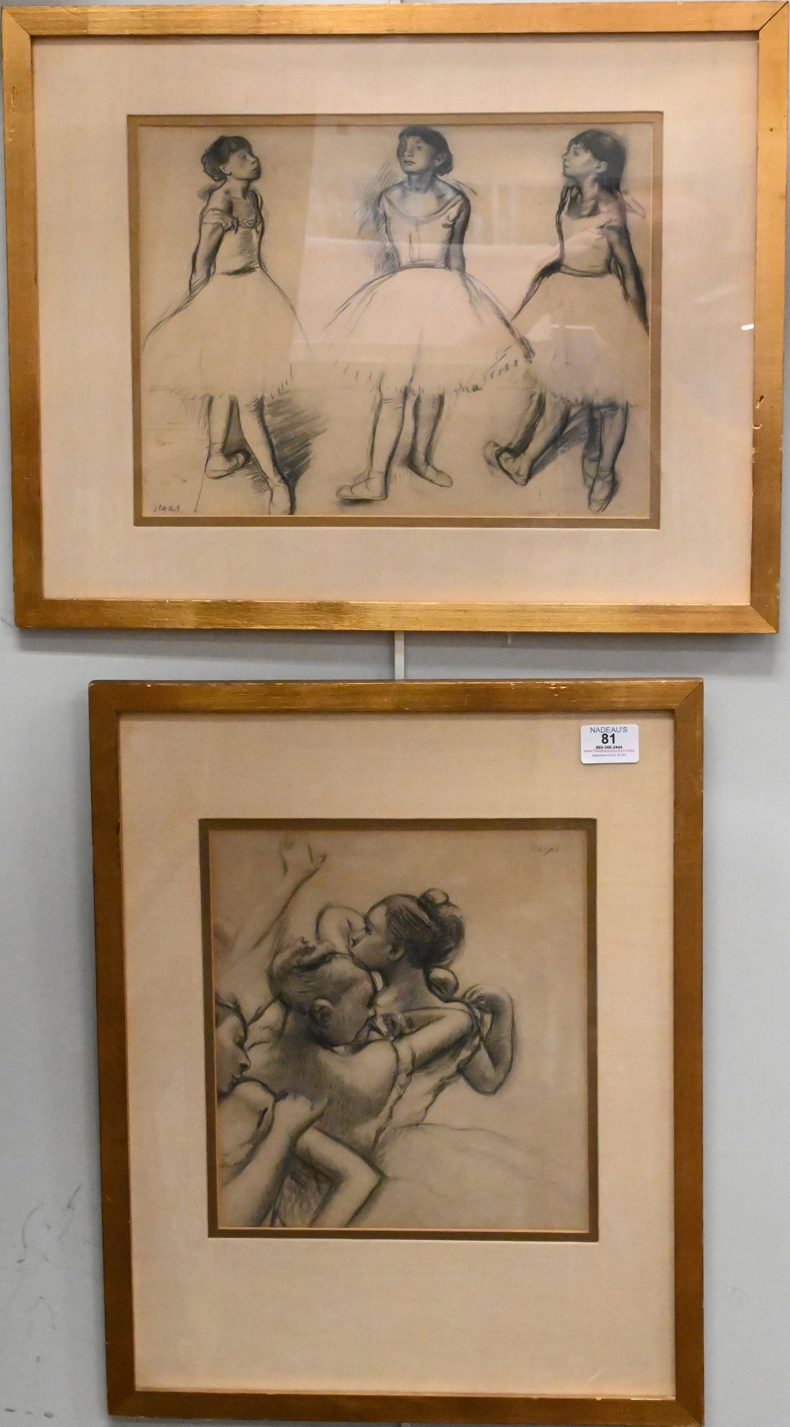 Three Edgar Degas Framed and Matted Ballerina Prints (1 of 5)