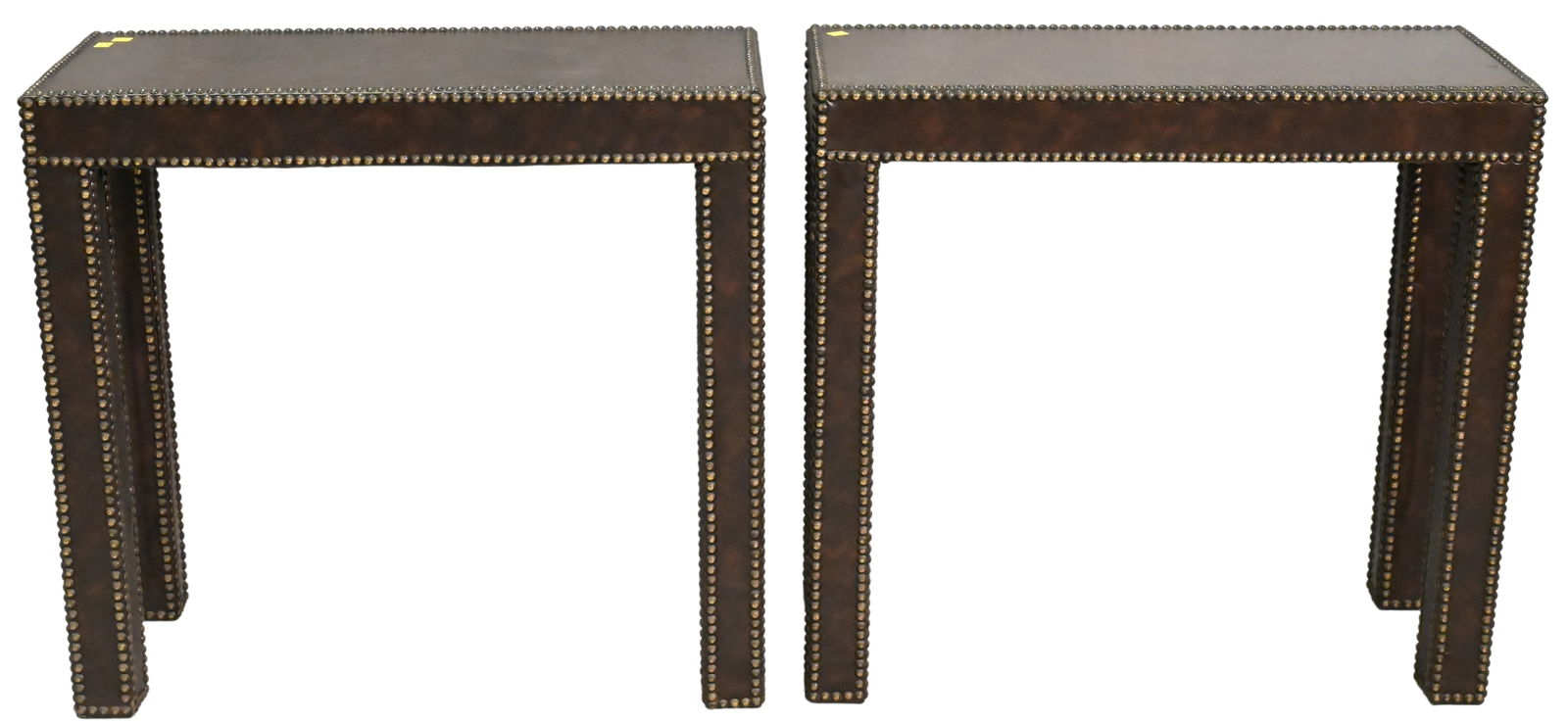 Pair of Leather Wrapped Sofa Tables (1 of 4)