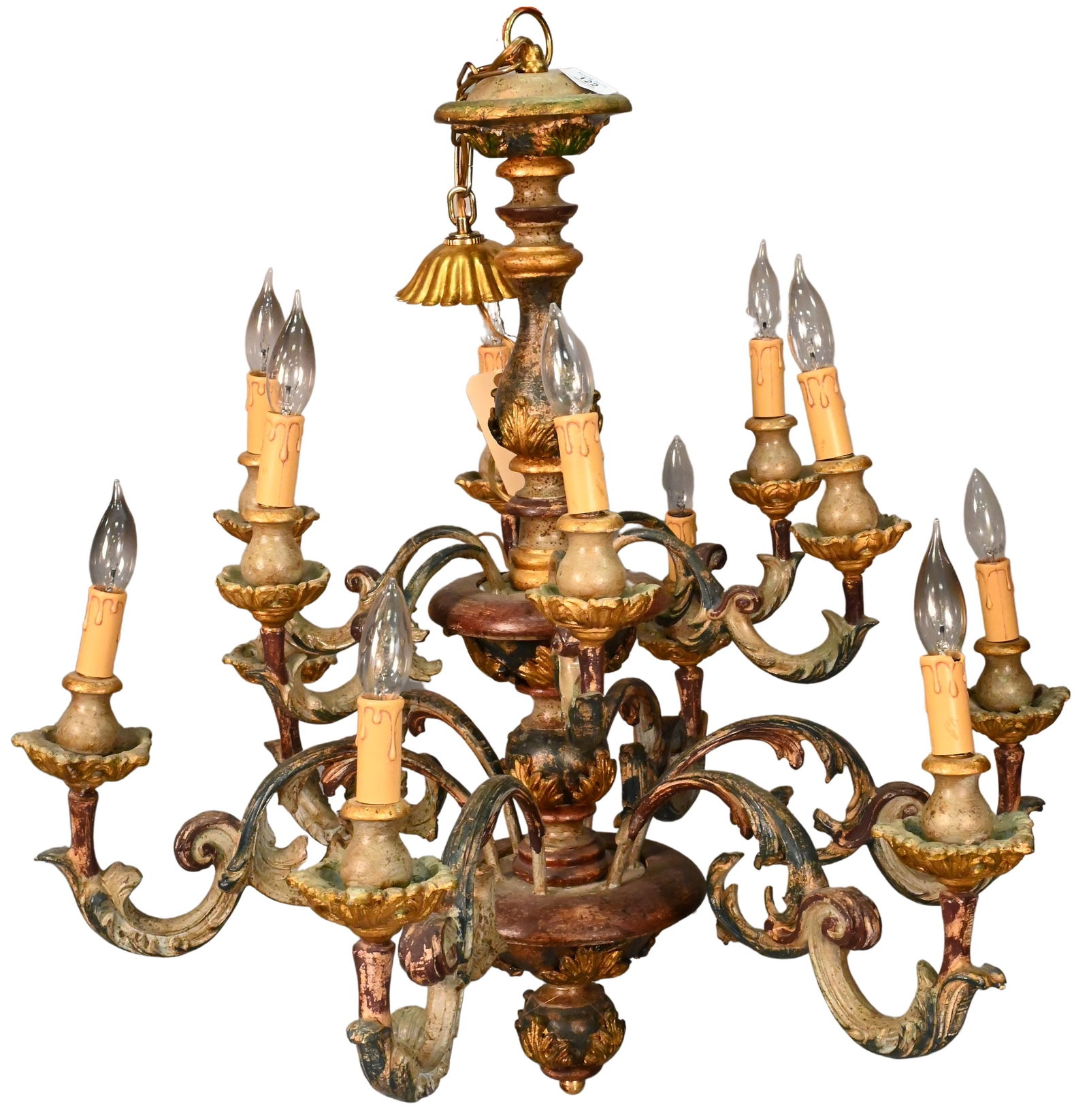 12 Light Harchow French Style Painted Chandelier (1 of 7)