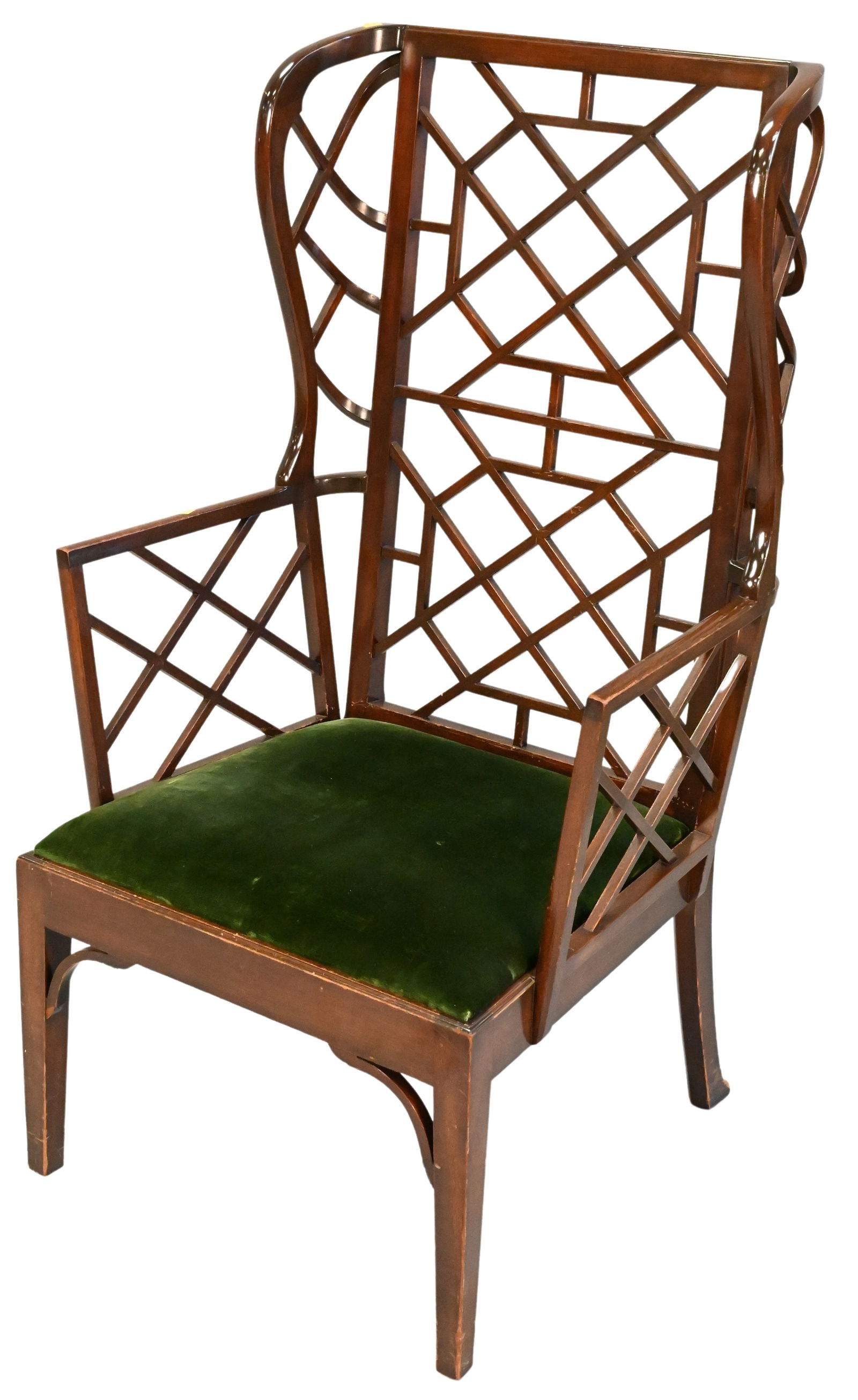 George III Style Mahogany Cock-Pen Wingchair (1 of 5)