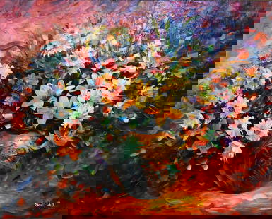 Daniel Wall (Italian b. 1965) Oil on Canvas: Daniel Wall (Italian b. 1965)"Radiant Blooms"oil on canvassigned lower right and on versocertificate of authenticity on verso24" x 30"