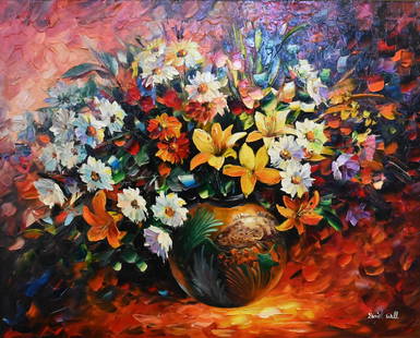 Daniel Wall (Italian b. 1965) Oil on Canvas: Daniel Wall (Italian b. 1965)"Radiant Blooms"oil on canvassigned lower right and on versocertificate of authenticity on verso24" x 30"