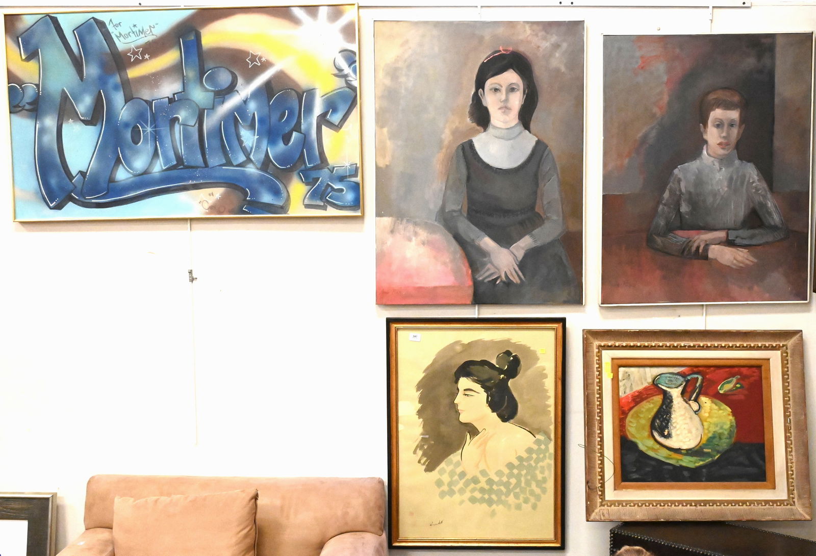 Five Oil on Canvas Paintings (1 of 9)