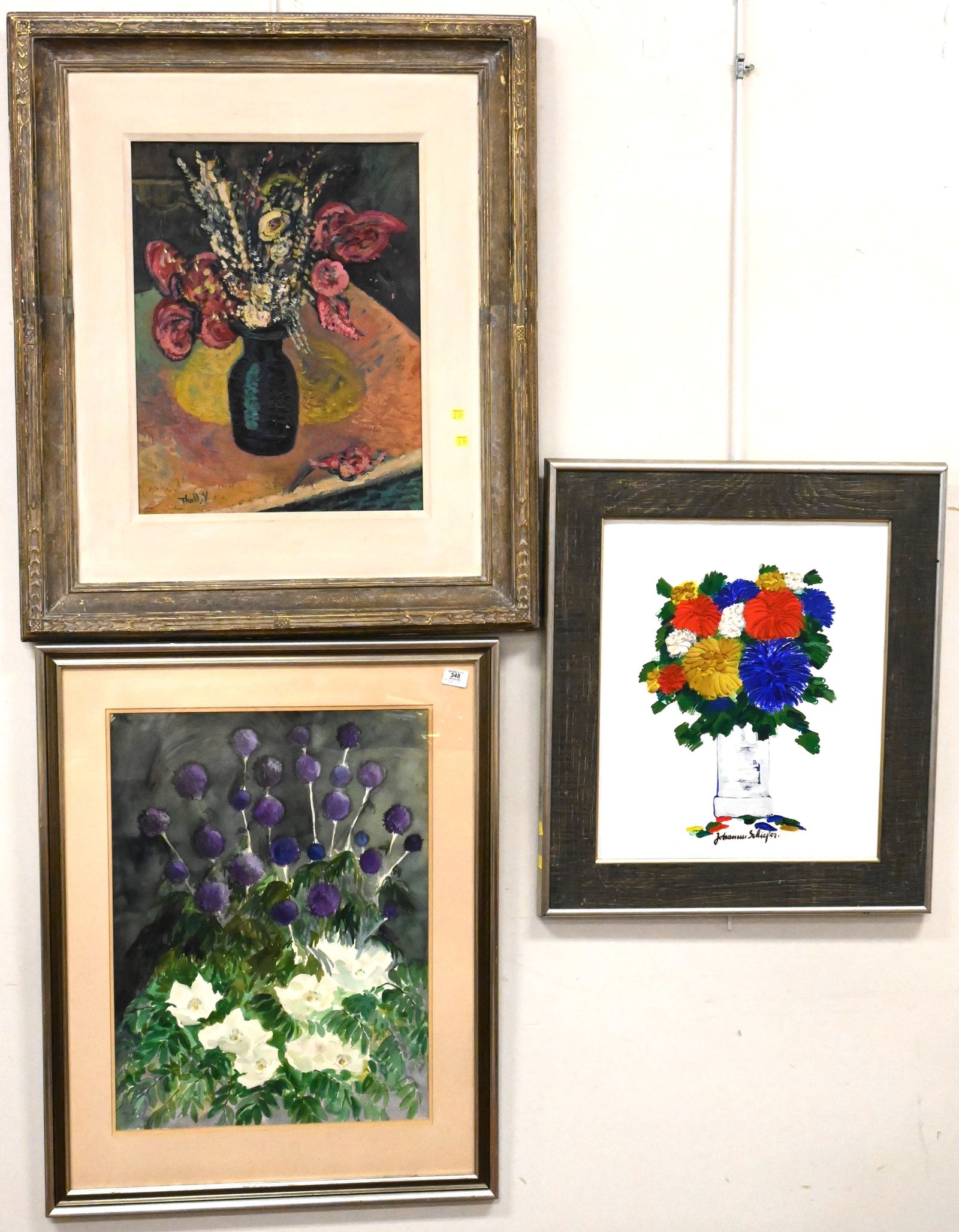 Three Framed Floral Artworks (1 of 9)