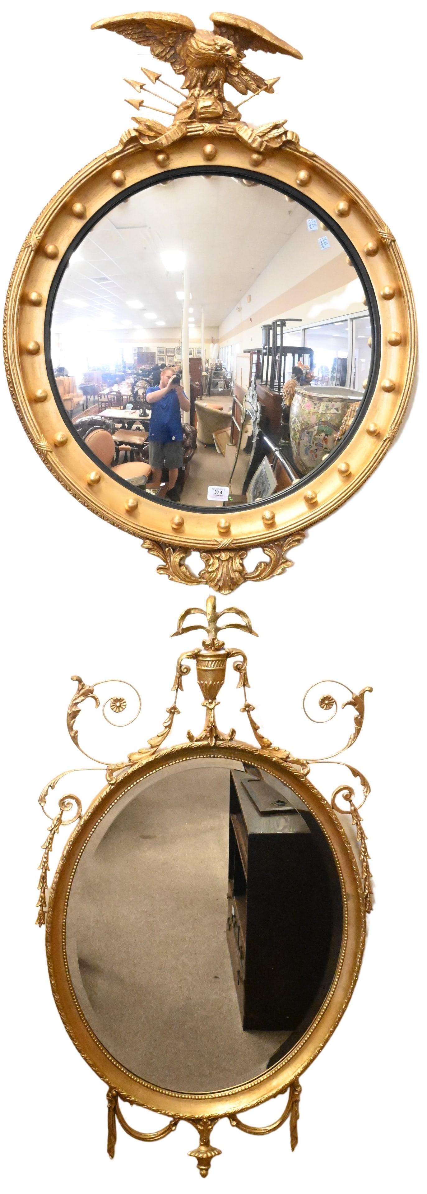 Two Gilt Reproduction Mirrors (1 of 6)