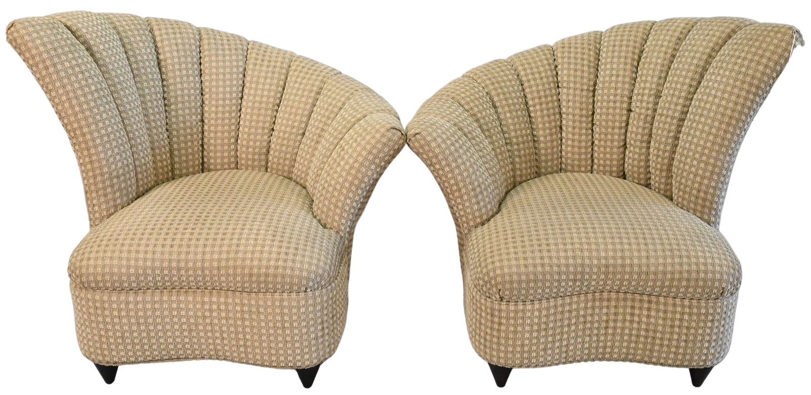 Pair of Upholstered Fireside Fan Back Chairs (1 of 3)