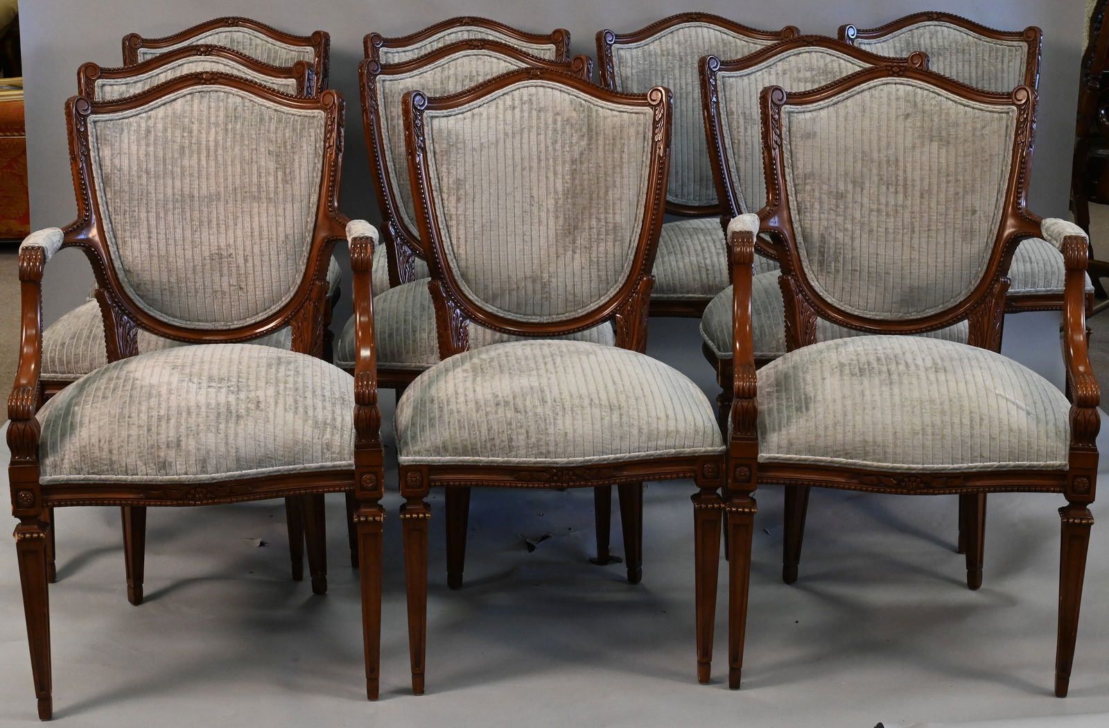 Set of 10 Shield Back Dining Chairs (1 of 8)